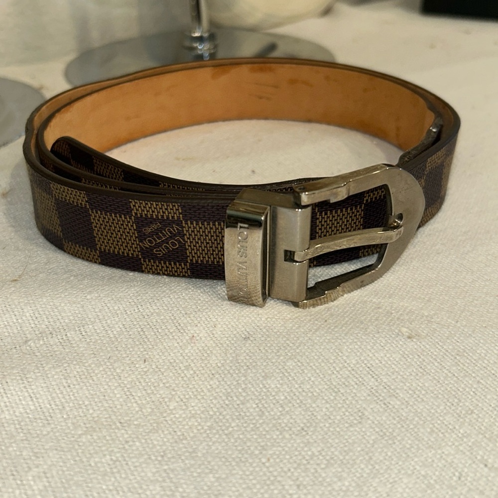AUTHENTIC LOUIS VUITTON DAMIER CEINTURE CARRE BELT M6803 LV9362I